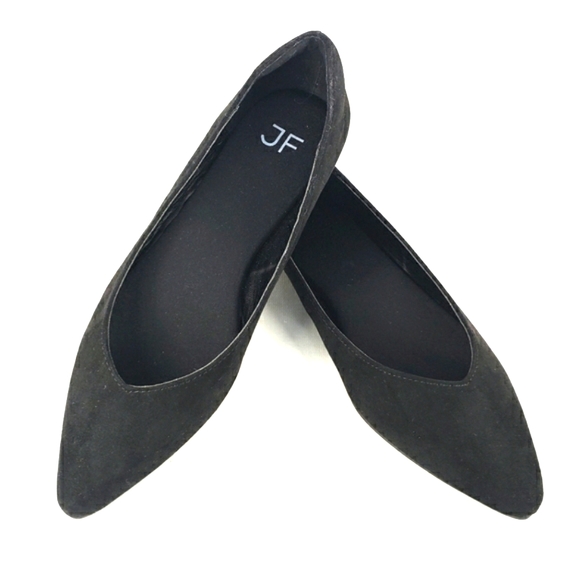 JustFab NEW! Amanda Black, Faux Suede, Slip On Pointy Toe Flats. Women's Size 6M - Picture 6 of 13
